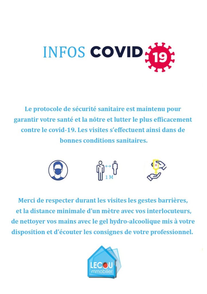 Info protocole de sécurité sanitaire covid-19 par lecou-immobilier à vitry-en-artois ++