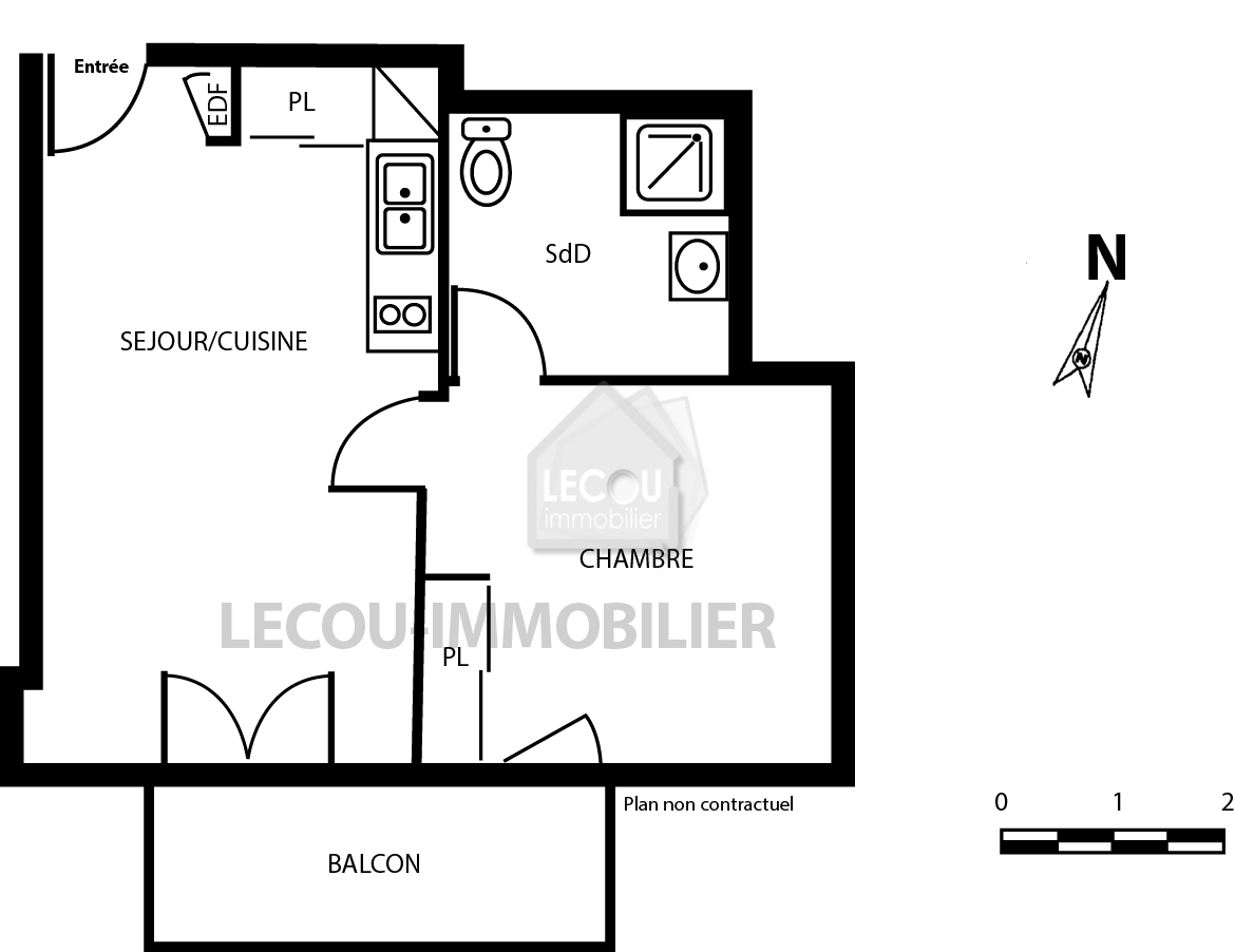 Plan appartement 2 pièces à ELEU