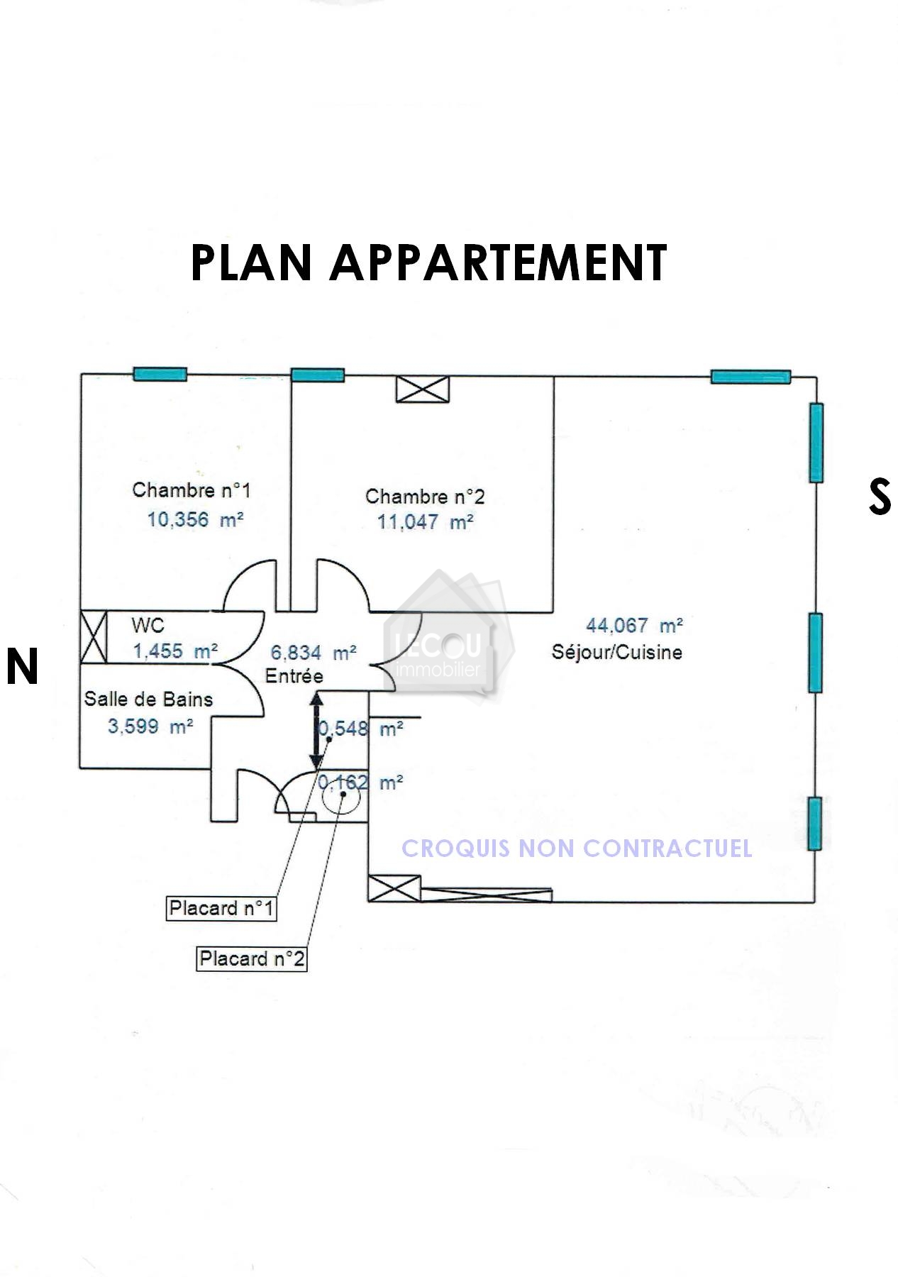 Plan de l'appartement de 78,06 m²