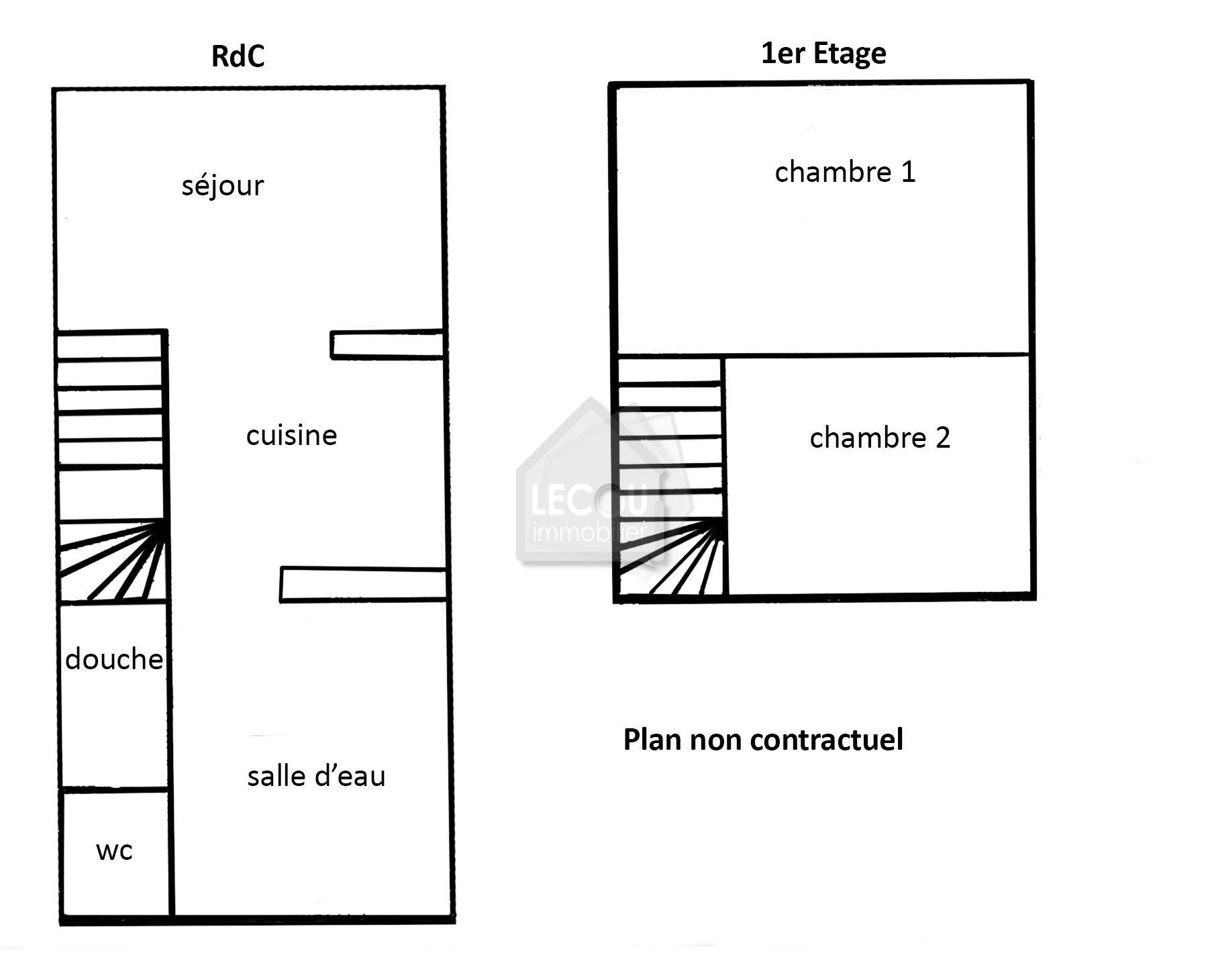 Plan rez-de-chaussée + 1er étage