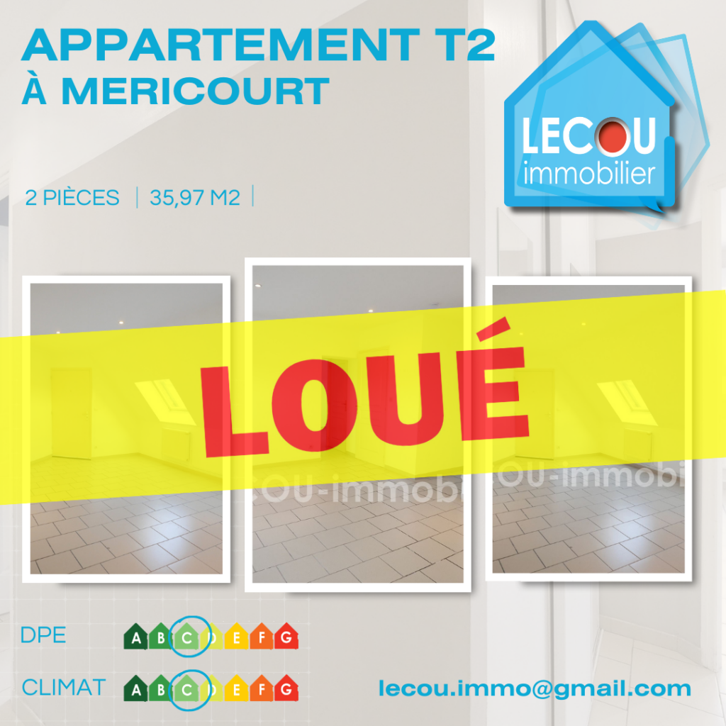 Appartement 2 pièces loué à Méricourt proche LENS Par LECOU-IMMO